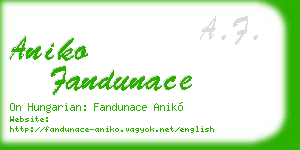 aniko fandunace business card